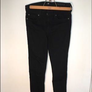 7 for Mankind unfaded black "the skinny" jeans